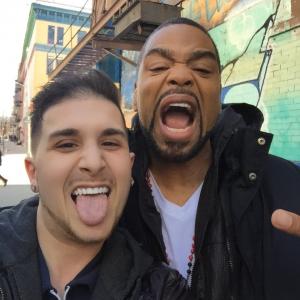 Me and Rapper Method Man on the set of Blue Bloods