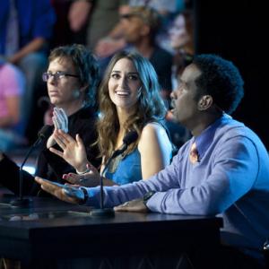 Still of Shawn Stockman Ben Folds and Sara Bareilles in The SingOff 2009