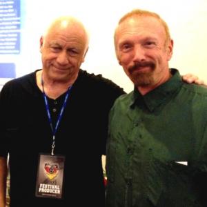 Adam with Joey Travolta founder of Inclusion Films and Futures Explored at the premiere screening of the film Frank during the Outside the Box Film Festival in Bakersfield CA