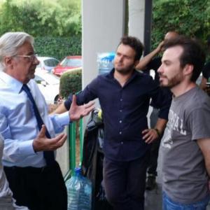 On the set of 'On Air Storia di un Successo' with Giancarlo Giannini e Davide Simon Mazzoli.