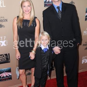 American Horror Story:Hotel premiere Lennon Henry with Kylee Cochran (mother) and Seth Peterson (father)