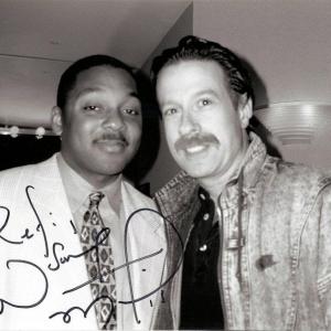 Forrest with Wynton Marsalis, taken in the artist's Hollywood Bowl dressing room on August 16, 1995.