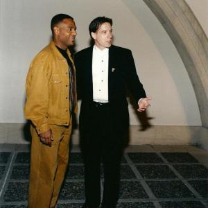 With Kirk Whalum before his fundraiser to benefit the Boys and Girls Clubs of Pasadena The picture was taken outside the Pasadena Civic Auditorium where the concert was held Saturday October 26 1996 at 800 pm