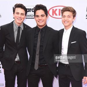 2015 Billboard Music Awards Liam Attridge Emery Kelly and Ricky Garcia of Forever in Your Mind