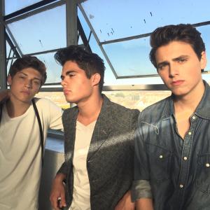 Ricky Garcia, Emery Kelly and Liam Attridge of Forever in Your Mind behind the scenes at the BELLO magazine Young Hollywood issue.