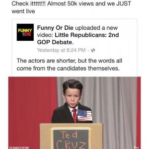 Playing a young Ted Cruz for the Little Republicans