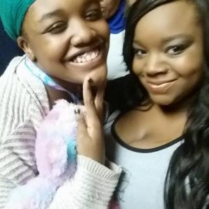 Imani Isis and Brittany Carr on set
