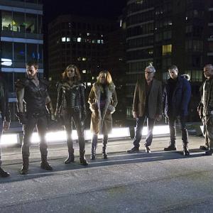 Still of Victor Garber, Wentworth Miller, Dominic Purcell, Brandon Routh, Falk Hentschel, Caity Lotz, Franz Drameh, Arthur Darvill and Ciara Renée in Legends of Tomorrow (2016)