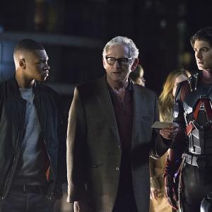 Still of Victor Garber Brandon Routh and Franz Drameh in Legends of Tomorrow 2016