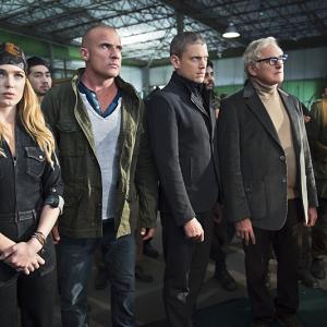 Still of Victor Garber Wentworth Miller Dominic Purcell and Caity Lotz in Legends of Tomorrow 2016