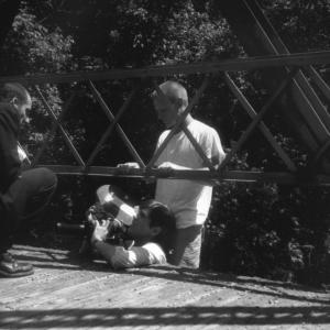 BDKuchera and Michael JTaylor hang from a bridge to get a shot