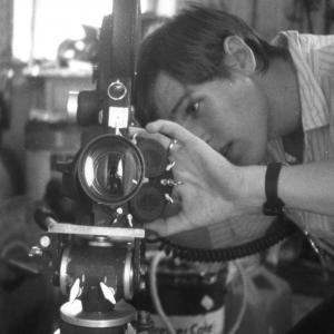 B.D.Kuchera does camera prep on a 16mm Arriflex.
