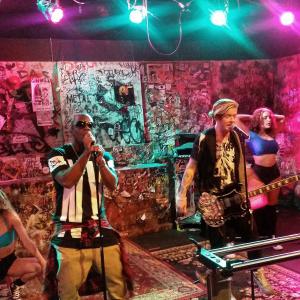 Artist Iyaz performing hit single Alive with Nash of Hot Chelle Rae at the CBGB stage