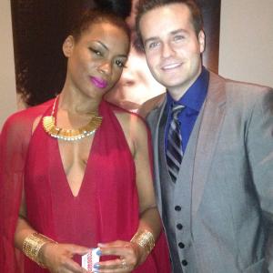 Brandon Ludwig and Aunjanue Ellis at the Book of Negroes after party