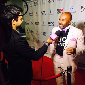 Being interviewed by NEW YOU on the red carpet at the FU Cancer charity event.