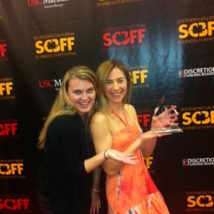 Bonnie Kathleen Ryan and Ashley Maria at the SBC film festival. Bonnie Kathleen took home the award for best actress.