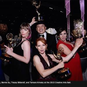 Emmy Winner Tamara Krinsky with the Emma Approved team at the 2015 Creative Arts Emmy Awards Governors Ball