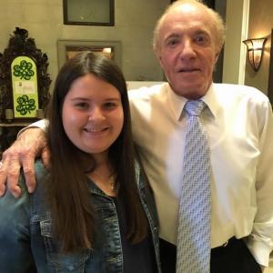 Brooke on set of the Red Maple Leaf with James Caan