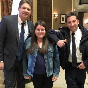 Brooke on set of the Red Maple Leaf with Marc Blucas and Jason Blicker