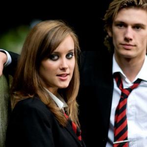 Still of April Pearson and Alex Pettyfer in Tormented 2009