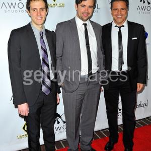 HOLLYWOOD, CA - NOVEMBER 05: AWOL Studios founders Jhan Harp, Joe Arias, and Charles Hilliard arrive at AWOL Studios launch hosted by Major Crimes star Tony Denison at LA Mother on November 5, 2015 in Hollywood, California.