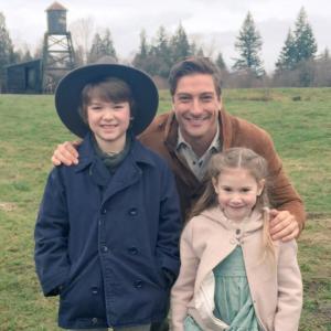 On set of WCTH with Daniel Lissing and Christian Michael Cooper