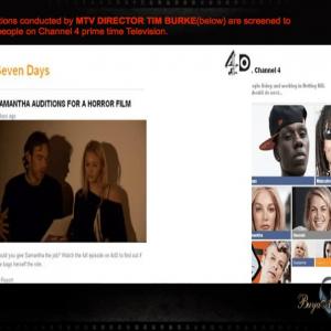 Tim Burkes acting seminar and Film castings featured on Chanel Four in the UK
