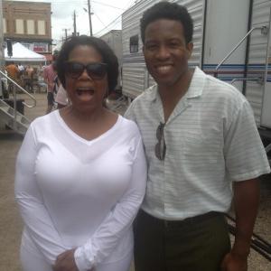 Oprah and Kenny Cooper on the set of 