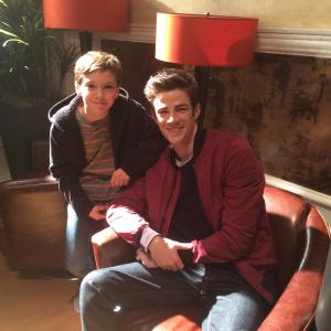 On set The Flash with Grant Gustin
