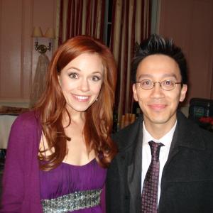 Rachel Boston and Albert M Chan on the set of Ghosts of Girlfriends Past