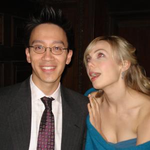 Albert M. Chan and Amanda Walsh on the set of Ghosts of Girlfriends Past