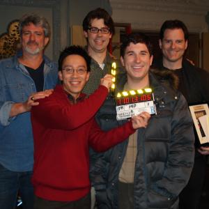 Jonathan Shestack, Albert M. Chan, Micah Sherman, Michael Anastasia, and Mark Waters on the set of Ghosts of Girlfriends Past