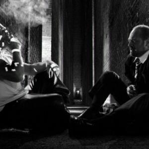 Jason Douglas as The Hitman right with Mickey Rourke in SIN CITY 2005