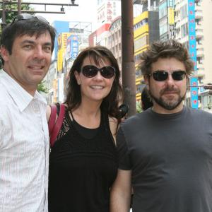 Sanctuary Executive Producers Martin Wood Amanda Tapping and Damian Kindler in Tokyo Japan