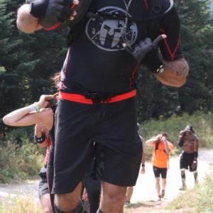 J.D. Katz approaching the summit of Killington Mountain, during the 15+ mile Spartan Beast Race, on September 19, 2015. Killington, VT