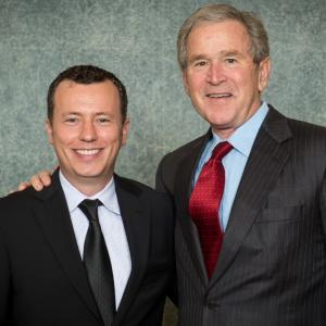 Former United States President George W. Bush and Rick Nechio at private event in Dallas, TX
