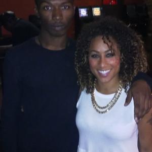 Mykal and Hoopz on set of movie 