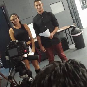 Paul Tumpson & Brittany Enos rehearsing a scene in 