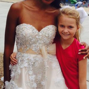Lainee Rhodes with Princess Fortier on the set of the Breathe music video