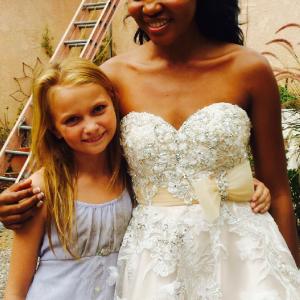 Lainee Rhodes with Princess Fortier on the set of the 