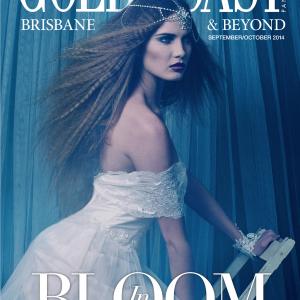 makeup and hair for the cover of Gold coast Magazine Photo Beth Mitchell model Brook Crompton Designer Begitta