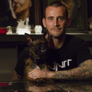 cm punk with his new dog larry