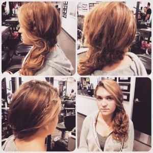 side swept braids and twisted curls