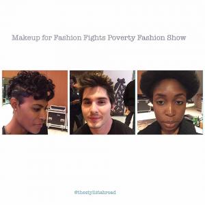 Models makeup for Fashion Fights Poverty Show 2015