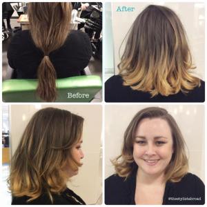 A transformation! Removed almost 10 of hair and did a beautiful balayage