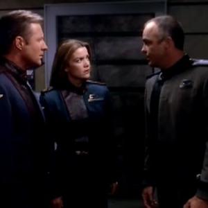 Still of Bruce Boxleitner Claudia Christian and Jerry Doyle in Babilonas 5 1994