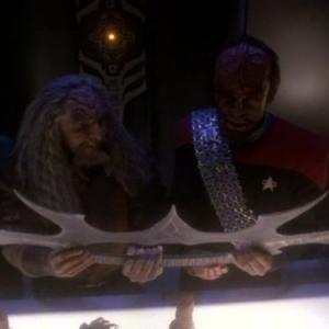 Still of Michael Dorn Terry Farrell and John Colicos in Star Trek Deep Space Nine 1993