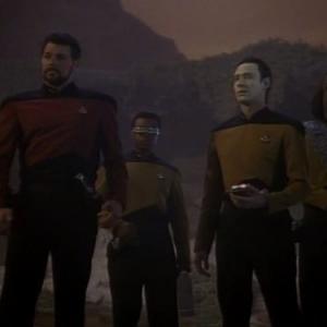 Still of Michael Dorn Jonathan Frakes Brent Spiner and LeVar Burton in Star Trek The Next Generation 1987