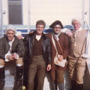 George Washington Mini-Series. Left to Right: John Glover, Robert Stack, John Primerano, Jeremy Kemp