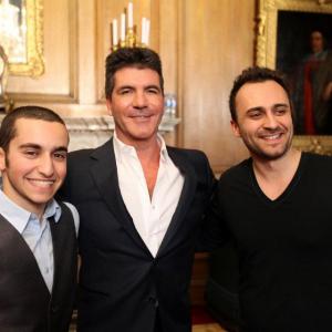 Pavel Vladimirov with Simon Cowell and the winner in X Factor Bulgaria Raffy Boghossian in London  2012